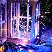 cheap Battery String Lights-1M-10Leds/2M-20Leds/3M-30Leds/5M-50Leds/10M-100Leds Copper Wire String Light with Battery Box Waterproof and Non-conductive Christmas Halloween Wedding Festival Indoor and Outdoor Decorative Light
