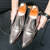 preiswerte Formell-glänzend blaue Lackleder-Abendschuhe für Herren mit Reißverschluss - trendige Tanzschuhe für besondere Anlässe
