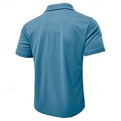 cheap Men&#039;s Classic Polo-Men&#039;s Golf Shirt Golf Polos Shirts Work Casual Lapel Short Sleeve Basic Modern Plain Patchwork Buttons Summer Regular Fit Blue Sky Blue Army Green Golf Shirt