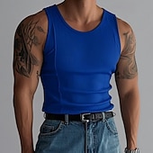 cheap Tank Tops-Men&#039;s Tank Top Undershirt Sleeveless Shirt Wife beater Shirt Sleeveless Crew Neck Summer Color Block Pit Strip Fashion Muscle Slim Fit Basic Outdoor Casual Sports Black White Royal Blue Top Tee for