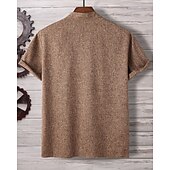 economico Camicie Popover da Uomo-Per uomo Camicia Camicia Estiva Camicia casual Camicia da Spiaggia Camicia con Bottoni Cammello Manica Corta Semplice Henley Vacanza Camicia hawaiana Abbigliamento Poliestere Moda Casual Confortevole