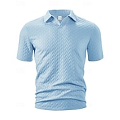 cheap Men&#039;s Classic Polo-Men&#039;s Golf Shirt Golf Polos Shirts Work Casual Lapel Short Sleeve Basic Modern Plain Jacquard Summer Regular Fit Black White Blue Khaki Golf Shirt