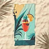 abordables juegos de toallas de playa-Toalla de playa estampada, manta de playa ligera, de secado rápido y sin arena, ideal para viajes, piscina y uso al aire libre.