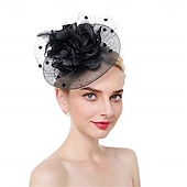 billiga Hattar och fascinators-fascinators hatt för kvinnor teparty headpiece bröllop cocktail blomma mesh fjädrar hårklämma 20-tal flapper fascinators