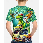 economico Animali 3D per Ragazzo-Ragazzi 3D Dinosauro Maglietta Manica Corta Estate Primavera Moda Essenziale Bambini 4-12 Anni Girocollo All'aperto Casuale Quotidiano Vestibilità regolare