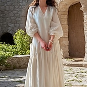 cheap Dresses-Medieval Renaissance Dress Lady Women&#039;s Halloween Carnival Masquerade LARP Ren Faire Adults&#039; Dress Spring &amp; Summer