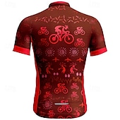 abordables Maillots pour hommes-Homme Maillot de cyclisme Manche Courte Cyclisme T-shirt Maillot avec 3 poches arrière VTT Vélo tout terrain Respirant Séchage Rapide Design Anatomique Évacuation de l&#039;Humidité Jaune Rouge Rouge