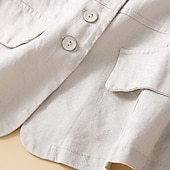 Χαμηλού Κόστους Βασικά Ψεύτικα Πουκάμισα-Γυναικεία Λινό από ψεύτικο βαμβάκι Τσέπη Κουμπιά Σκέτο Βασικό Καθημερινό Αμάνικο Λαιμόκοψη V Κανονικά μπλουζάκια Αργίες Εξόδου Μαύρο Πορτοκαλί Πράσινο του τριφυλλιού Χακί Μπεζ Καλοκαίρι