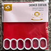 abordables Cortinas de ducha-Cortinas de ducha resistentes a moho cortina de ducha PEVA pesada e impermeable para baño con 12 ganchos plásticos blancos 180cm x 180cm