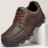 economico Sneakers da uomo-scarpe da ginnastica da uomo con lacci color cuoio e suola in gomma antiscivolo, comode e traspiranti per avventure all&#039;aria aperta e abbigliamento casual da giorno