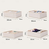 economico Organizzatori di Cassetti per Vestiti-Set di 4 contenitori per calzini e biancheria intima, contenitori portaoggetti in cotone e lino lavabili di alta qualità, organizer per biancheria intima e reggiseni, set per riporre vestiti e
