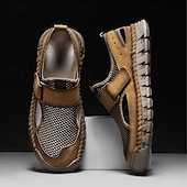 זול סנדלים חיצוניים-סנדלי גברים - עיצוב רשת נושם, סגנון נינוח לנסיעות יומיות והרפתקאות חוצות קלות