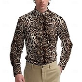 preiswerte Oberteile-Retro Vintage 1970er Hemd Aloha-Hemd Hippie Leopard Herren Maskerade Party Alltagskleidung Pride Parade Erwachsene Hemd