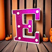 economico Luci decorative-Luci decorative con lettere viola da 16 cm, luci per feste, compleanno, Natale
