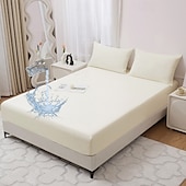 abordables Parures de draps-Protector de matelas imperméable Housse de matelas ajustée Protéger le lit Reine Pleine Roi Housse de lit protectrice douce Draps ajustés respirants confortables Protection à 5 côtés contre les