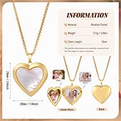 cheap For Women-Personalized Photo Album Locket Necklace Custom Best Gift for Mom, Folding Memory Pendant for Wife Girlfriend Daughter Friend, Mother&#039;s Day Valentine&#039;s Christmas Birthday Keepsake
