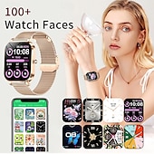 Χαμηλού Κόστους Smartwatch-Γυναικείο μοντέρνο έξυπνο ρολόι με οθόνη 1,75 ιντσών για γυναίκες, bluetooth call 100watch, γυναικεία έξυπνα ρολόγια γυμναστικής, diy dials για ios android