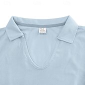 economico magliette di base-Per uomo Maglietta Camicia a Maniche Corte Manica Corta Scollo a V Bavero Primavera &amp; Autunno Semplice Moda Designer Sexy Vacanza Streetwear Uscire Aalbicocca Bianco Grigio chiaro Maglietta Top per