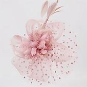 preiswerte Faszinator-Fascinator-Hut, Feder-Stirnband, Damen-Fascinator, Teeparty-Kopfbedeckung mit Clip, Blumen-Stirnband für Mädchen &amp;Ampere