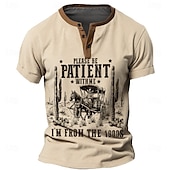 abordables Vintage et rétro-Homme 1900s T-shirt Chemise Henley Manche Courte ancien Designer Rétro Vintage Rue Occasionnel Quotidien Été Printemps Bleu Ciel Gris Argile Kaki Henley T-shirt Henley