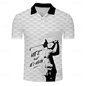 levne Pánské golfové polo tričko-Pánské Golf Sportovní polokošile Krátký rukáv Polo tričko Košile s límečkem Na běžné nošení Škola Venkovní Oblečení na atletiku Denní nošení 3D tisk Léto Bílá Vodní modrá Fialová