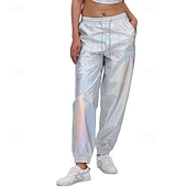 levne Spodní části-Retro 80. léta Po kotníky Kalhoty Běžci Disko Lesklý latexový patent Kov Pevná barva Pánské předvečer Všech svatých Karneval Pride Parade Měsíc hrdosti Dospělí Kalhoty Celý rok