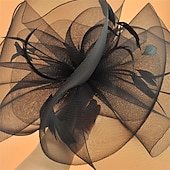 abordables Fascinateurs-Coiffe Tulle Chapeau Fedora Mariage Anniversaire Soirée Fête du thé Course de Chevaux Élégant ancien Mignon Avec Plume Casque Couvre-chef