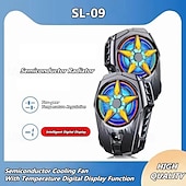 お買い得  ユニバーサルアクセサリー-sl09 携帯電話用ラジエーター（デジタルディスプレイ付き、半導体ミュート機能付き、デュアルギア調整可能冷却ファン、iOS、Androidゲーム用クーラー）