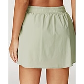 cheap Women's Skirts &amp; Skorts-Women's Solid Colored Casual Skirt Tennis Skirts Tennis Skirts with Shorts Pleated UPF50+ Quick Dry Tennis Golf Pickleball Bottoms Black Ivory Light Green Tennis Clothing