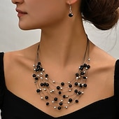 levne Sady šperků-Sada náušnic 1 sada Napodobenina perel Náušnice Náhrdelníky Dámské Módní Sada šperků Pro Svatební host Dar Festival