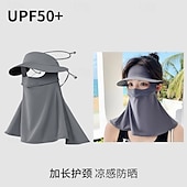cheap Home Wear-Summer Sunscreen Ice Silk Breathable Mask Anti-ultraviolet Simple Black Glue Brim Eye Protection