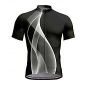 abordables Maillots pour hommes-Homme Maillot de cyclisme Manche Courte Cyclisme T-shirt Maillot Top avec 3 poches arrière Résistant aux UV Respirant Séchage Rapide Fermeture Éclair Frontale Blanche Bleu Des sports Vêtement Tenue