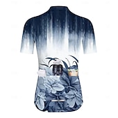 abordables Maillots de mujer-Mujer Maillot de Ciclismo Graphic Degradado Flores Botánica Manga Corta Bicicleta Maillot Camiseta con 3 bolsillos traseros Filtro Solar Resistente a los rayos UV Secado rápido Bandas Reflectantes