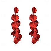 abordables Boucles d&#039;oreilles-Créoles Vintage Style Classique Fleurs Boucles d&#039;Oreilles Mode Vintage Bijoux Blanc  Jaune  Rouge Pour Fête de Mariage Vacances 1 Paire