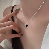 abordables Colliers-Collier chromé pour femme, élégant, simple, doux, classique, pour Noël, anniversaire, rue
