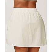 cheap Women's Skirts &amp; Skorts-Women's Solid Colored Casual Skirt Tennis Skirts Tennis Skirts with Shorts Pleated UPF50+ Quick Dry Tennis Golf Pickleball Bottoms Black Ivory Light Green Tennis Clothing