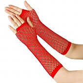 preiswerte Ärmel &amp; Schal-Dickes Netz Fischernetz elastische Handschuhe sexy lange Handschuhe Punk Halbfinger Nachtclub Party Etikette Handschuhe