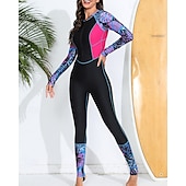 olcso Kiütés őrök-Női Búvárruha UV Napvédelem UPF50+ Könnyű Hosszú ujj Spandex Fürdőruha Cipzár Úszás Szörfözés Tengerpart Vízi sportok Nyár Tavasz Ősz