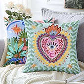 abordables Taies d&#039;Oreiller-Housse de coussin décoratif en forme de cœur 1PC housse de coussin carrée douce pour canapé pour chambre salon canapé chaise