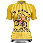 cheap Women&#039;s Jerseys-Women&#039;s Cycling Jersey Graphic Stripes Short Sleeve Bike Tee Tshirt Jersey with 3 Rear Pockets Mountain Bike MTB Quick Dry Anatomic Design Wicking Breathable Sports Pink Blue Orange Clothing Apparel
