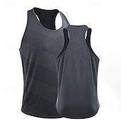 billiga Gym-toppar-Herr Linne Undertröjor Ärmlös tröja Ärmlös Rund halsringning Sommar Slät Mode Designer Semester Gata Utekväll Svart Rubinrött Blå Topp t-shirt för män