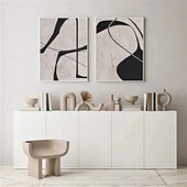 preiswerte Abstrakte Gemälde-Ölgemälde handgemachte Ölgemälde Wabi Sabi Wandkunst 2er Set beige abstrakte Malerei auf Leinwand ein Paar beige Textur Wandkunst neutral abstrakte Wandkunst Boho Wanddekoration