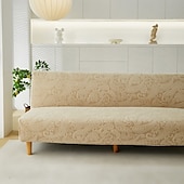 ieftine Futon Sofa Cover-țesătură jacquard husă canapea extensibilă fără brațe huse canapea protector elastic husă bancă