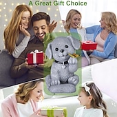 abordables Éclairage paysager-1 pièce de lumière décorative solaire d'extérieur pour chien, cour, jardin, parc, pelouse, chemin, lumineux, mignon, chien, paysage, cadeau, ornement