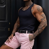 economico Canotte da palestra-Per uomo Canotta Maglietta smanicata Canottiera Maglietta senza maniche Senza Maniche Girocollo Estate Semplice Moda Designer Vacanza Streetwear Uscire Nero Bianco Vino Maglietta Top per Uomo