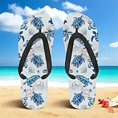 billiga Semester Sandaler-flip flops med tryckta havssköldpaddor för män – strandinspirerad och bekväm stil för strandutflykter, surfing och tropiska semestrar
