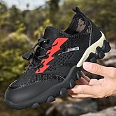 preiswerte Sneaker für Herren-Herren Sneaker Upstream-Schuhe Canyoning Lässig Outdoor PU Leder Netz Atmungsaktiv Bequem Rutschfest Schnürung Schwarz Braun Khaki Sommer Frühling