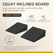abordables Fournitures pour la maison-1 paire de cales de yoga en mousse EVA noires, universelles, pour squat, bloc incliné pour la force du bas des jambes, améliore l&#039;étirement des mollets