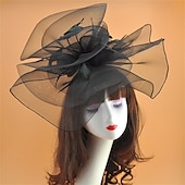 abordables Fascinateurs-Coiffe Tulle Chapeau Fedora Mariage Anniversaire Soirée Fête du thé Course de Chevaux Élégant ancien Mignon Avec Plume Casque Couvre-chef