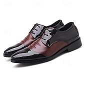 baratos Formal-sapatos oxford masculinos de couro envernizado preto e marrom – sapatos elegantes para banquetes e bailes de formatura para eventos formais